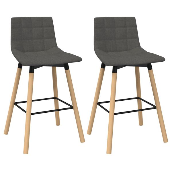 vidaXL Tabourets de bar lot de 2 gris clair tissu