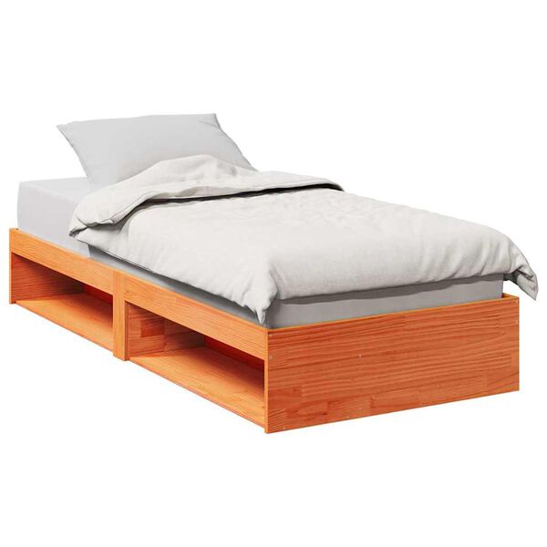 vidaXL Lit de jour sans matelas cire marron 80x200 cm bois pin massif