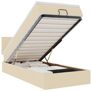 vidaXL Cadre de lit ottoman avec matelas cr&egrave;me 80x200 cm tissu