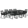 vidaXL Ensemble de salle &agrave; manger pour jardin 9 pcs Noir