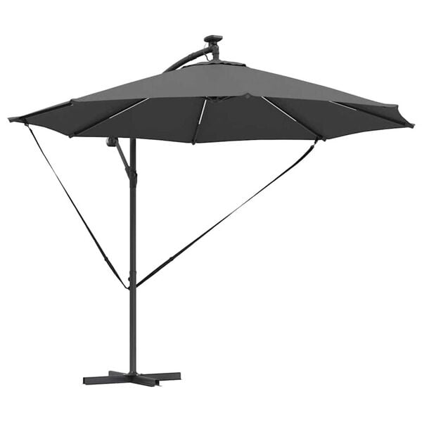 vidaXL Parasol Anthracite 294 x 294 x 248 cm Polyester et Aluminium