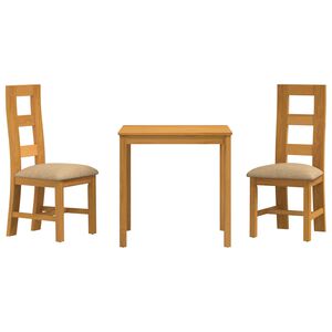 vidaXL Ensemble de salle &agrave; manger 3 pc Beige Bois de ch&ecirc;ne massif