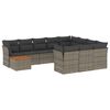 vidaXL Salon de jardin 11 pcs avec coussins gris r&eacute;sine tress&eacute;e