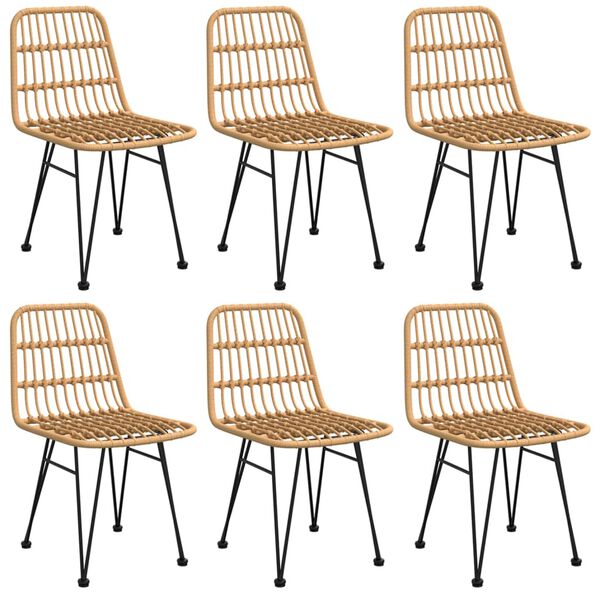 vidaXL Ensemble &agrave; manger de jardin 7 pcs R&eacute;sine tress&eacute;e