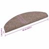 vidaXL Tapis d'escalier auto-adh&eacute;sifs 10 pi&egrave;ces 65 x 21 x 4 cm Marron clair Demi-rond Grand