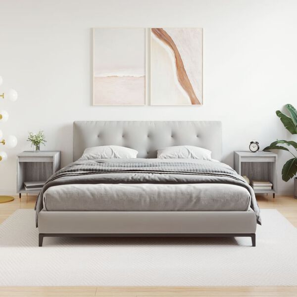 vidaXL Tables de chevet 2 pcs sonoma gris 40x35x50 cm bois ing&eacute;nierie