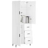 vidaXL Buffet haut Blanc 69,5x34x180 cm Bois d'ing&eacute;nierie