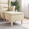 vidaXL Tabouret avec pieds en bois Crème Tissu