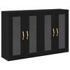 vidaXL Cabinets muraux 2 pc Ch&ecirc;ne noir 69,5 x 34 x 90 cm
