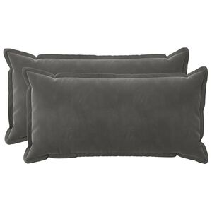 vidaXL Coussin avec oreiller HOUTEN 2 pc Gris fonc&eacute; Fl&oslash;jl