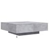 vidaXL Table basse avec lumières LED gris béton 100x100x31 cm