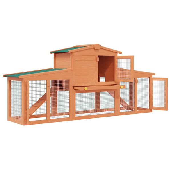 vidaXL Clapier large pour petits animaux avec toits Bois