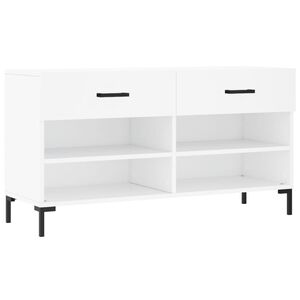 vidaXL Banc &agrave; chaussures blanc 102x35x55 cm bois d'ing&eacute;nierie