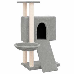 vidaXL Arbre &agrave; chat avec griffoirs en sisal Gris clair 96 cm