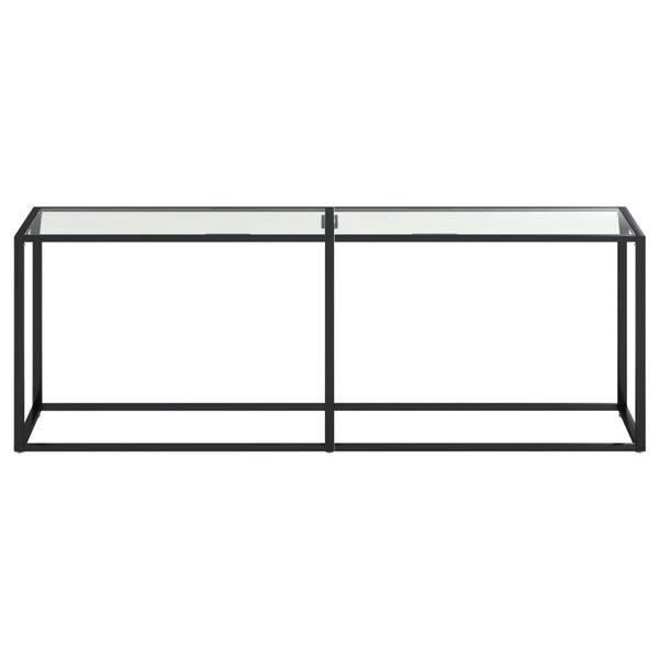 vidaXL Table console Transparent 220x35x75,5 cm Verre tremp&eacute;