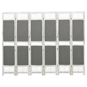 vidaXL Cloison de s&eacute;paration 6 panneaux Gris 210x165 cm Tissu