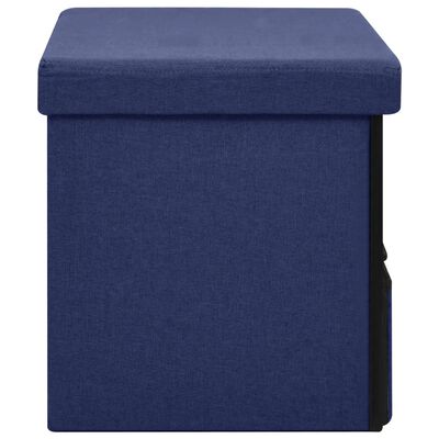 vidaXL Banc de rangement pliable Bleu 76x38x38 cm Faux lin