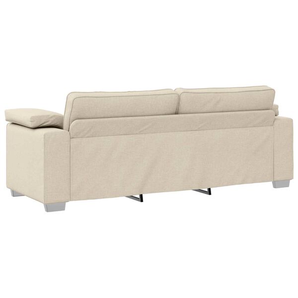 vidaXL Canapé Beige 219 x 77 x 82 cm Tissu en lin mélangé