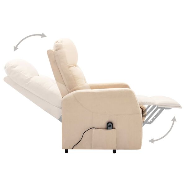 vidaXL Fauteuil Cr&egrave;me Tissu