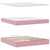 vidaXL Cadre de lit ottoman avec matelas rose 200x200 cm velours
