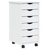 vidaXL Armoire roulante avec tiroirs MOSS blanc bois de pin solide