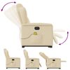 vidaXL Fauteuil inclinable de massage &eacute;lectrique Cr&egrave;me Tissu