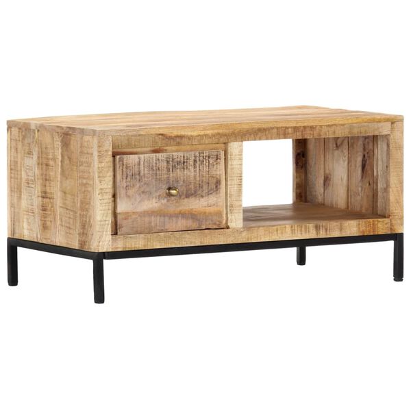 vidaXL Table basse 88x50x42 cm Bois de manguier massif