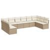 vidaXL Salon de jardin avec coussins 10 pcs beige r&eacute;sine tress&eacute;e