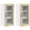 vidaXL Cabinet en verre mural LUCCA 2 pc Ch&ecirc;ne Sonoma