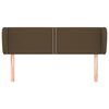 vidaXL T&ecirc;te de lit avec oreilles Marron fonc&eacute; 147x23x78/88 cm Tissu