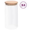 vidaXL Pots de conservation en verre couvercle en bambou 4 pcs 1200 ml