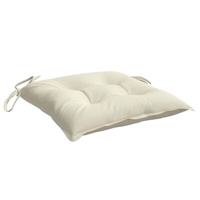 vidaXL Coussins de chaise lot de 2 blanc crème 40x40x7 cm tissu oxford