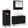 vidaXL Ensemble de mobilier de salle de bain 3 pcs Ch&ecirc;ne noir