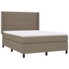 vidaXL Sommier &agrave; lattes de lit matelas et LED Taupe 140x190 cm Tissu