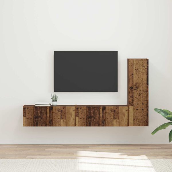 vidaXL Ensemble meuble TV 2 pcs Bois ancien Bois d'ing&eacute;nierie