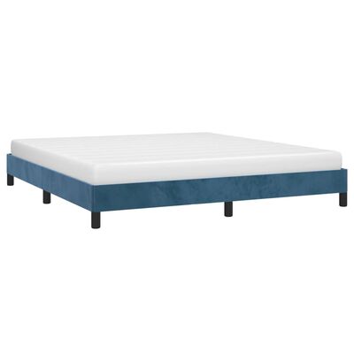 vidaXL Cadre de lit sans matelas bleu foncé 180x200 cm velours