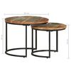 vidaXL Tables gigognes 2 pcs Bois de r&eacute;cup&eacute;ration massif