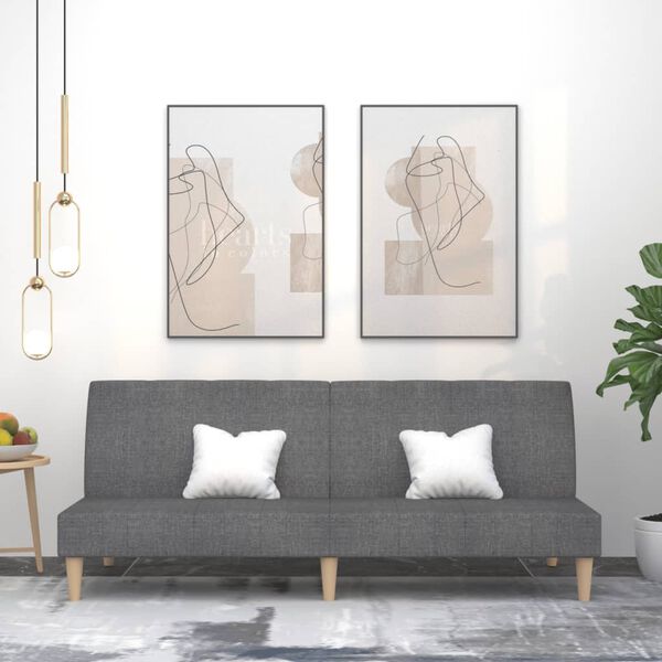 vidaXL Canap&eacute;-lit &agrave; 2 places gris clair tissu