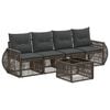 vidaXL Ensemble de canap&eacute; de jardin 5 pc Gris et Gris fonc&eacute; polyrotin
