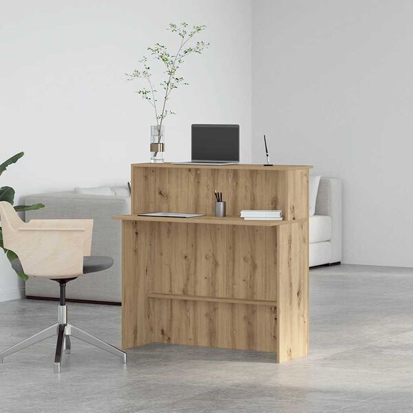 vidaXL Bureau réception chêne artisanal 100x50x103,5cm bois ingénierie
