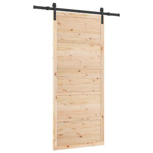 vidaXL Porte coulissante Naturel 80 x 208 cm Bois de pin massif