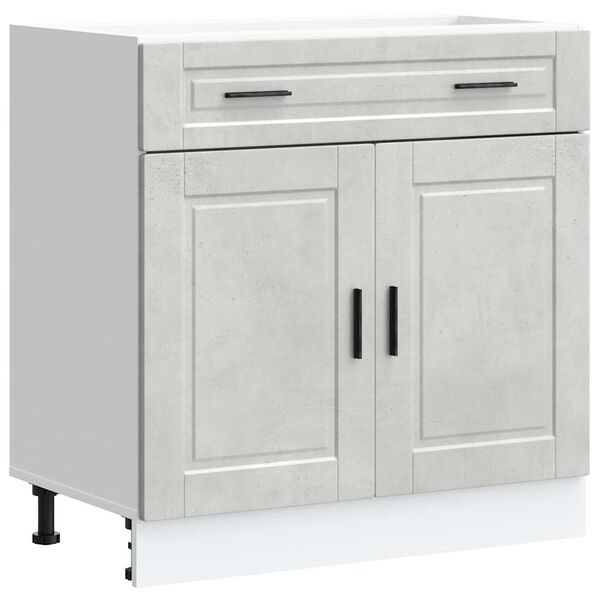 vidaXL Armoire de cuisine Porto gris b&eacute;ton bois d'ing&eacute;nierie