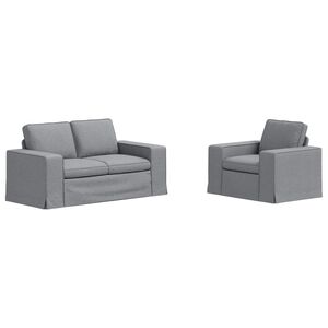 vidaXL Ensemble de Canap&eacute;s 2 pc Gris clair tissu