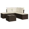 vidaXL Salon de jardin avec coussins 6 pcs marron r&eacute;sine tress&eacute;e