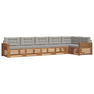 vidaXL Ensemble de canap&eacute;s d'ext&eacute;rieur 6 pc Gris Naturel et Clair
