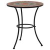 vidaXL Table de bistro mosa&iuml;que Orange/gris 60 cm C&eacute;ramique