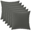 vidaXL Housse de coussin 6 pcs HEERLEN Anthracite 40 x 40 cm Polyester
