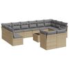 vidaXL Salon de jardin avec coussins 13 pcs beige r&eacute;sine tress&eacute;e
