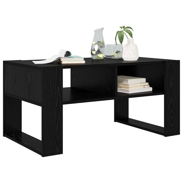 vidaXL Table basse Ch&ecirc;ne noir 92 x 53 x 45 cm Bois d'ing&eacute;nierie