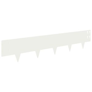 vidaXL Bordure de Pelouse 20 pcs 100 x 20 cm Acier Blanc